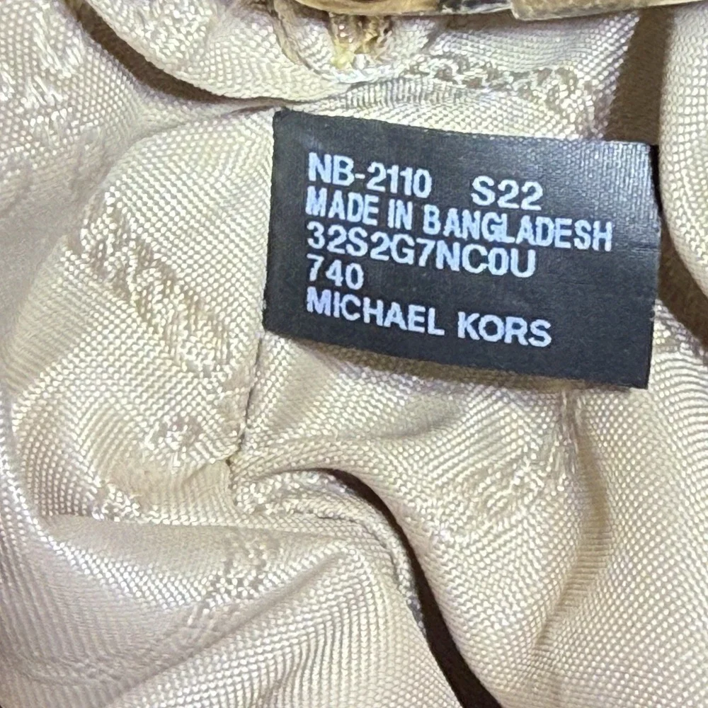 Michael Kors Nola Metallic Gold Leather Gathered Crossbody Clutch Bag SM READ**